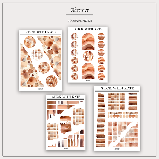 Abstract Journaling Sticker Kit | Set of 4 Sticker Sheets