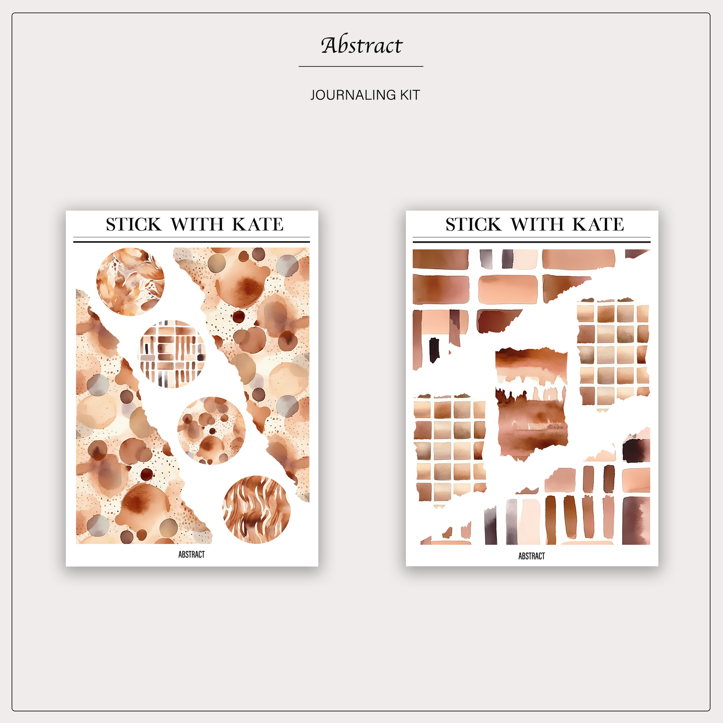 Abstract Journaling Sticker Kit | Set of 4 Sticker Sheets