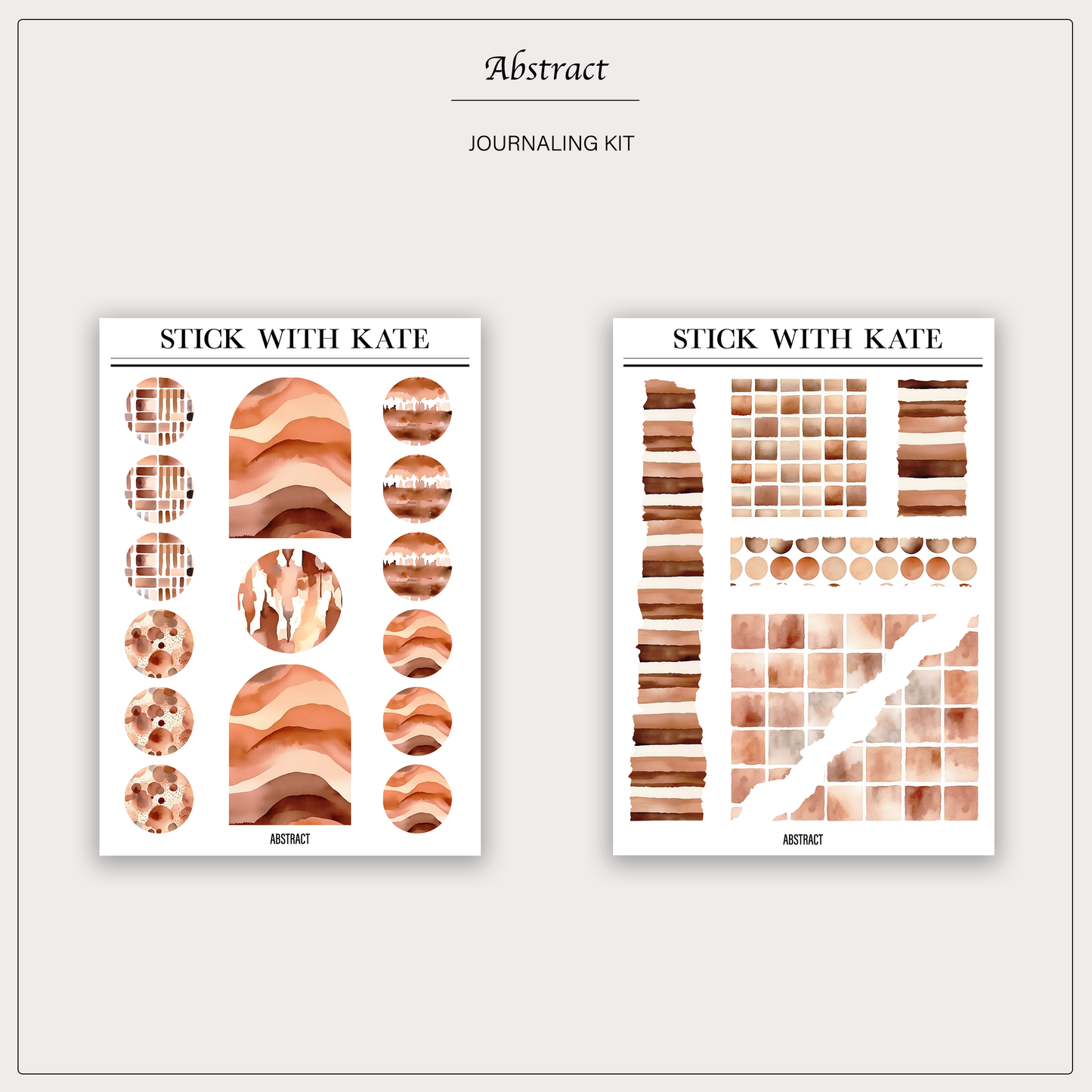 Abstract Journaling Sticker Kit | Set of 4 Sticker Sheets