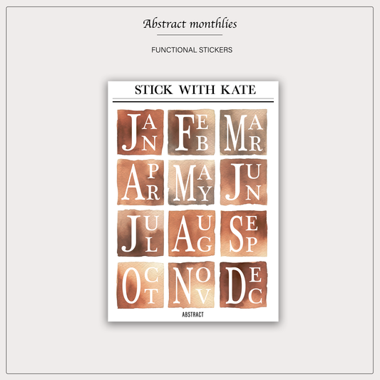 Abstract monthlies - Functional Stickers