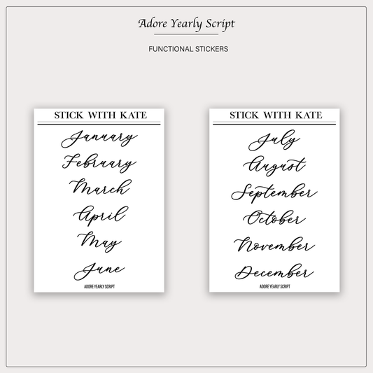 Adore monthlies - Functional Stickers