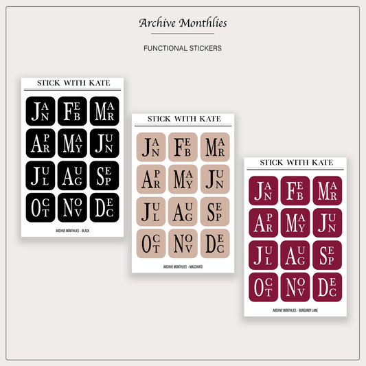 Archive Monthlies - Functional Stickers
