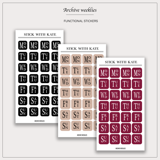 Archive Weeklies - Functional Stickers