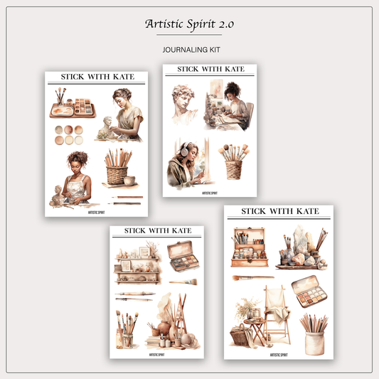 Artistic Spirit Journaling Sticker Kit | Set of 4 Sticker Sheets