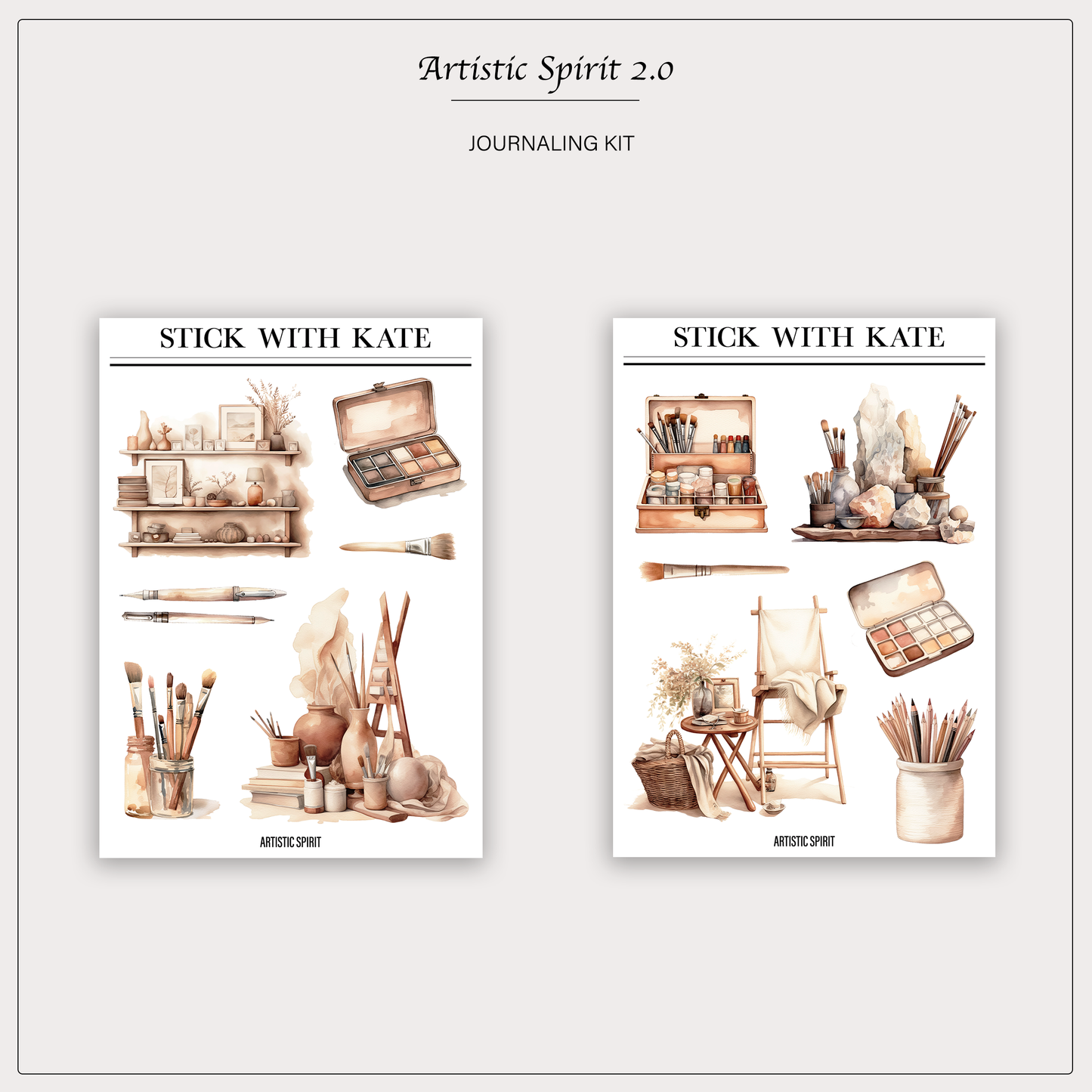 Artistic Spirit Journaling Sticker Kit | Set of 4 Sticker Sheets