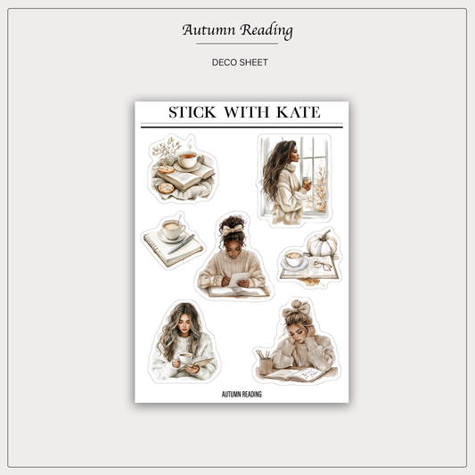 Autumn Reading Sticker Sheet | Cozy Reading Stickers