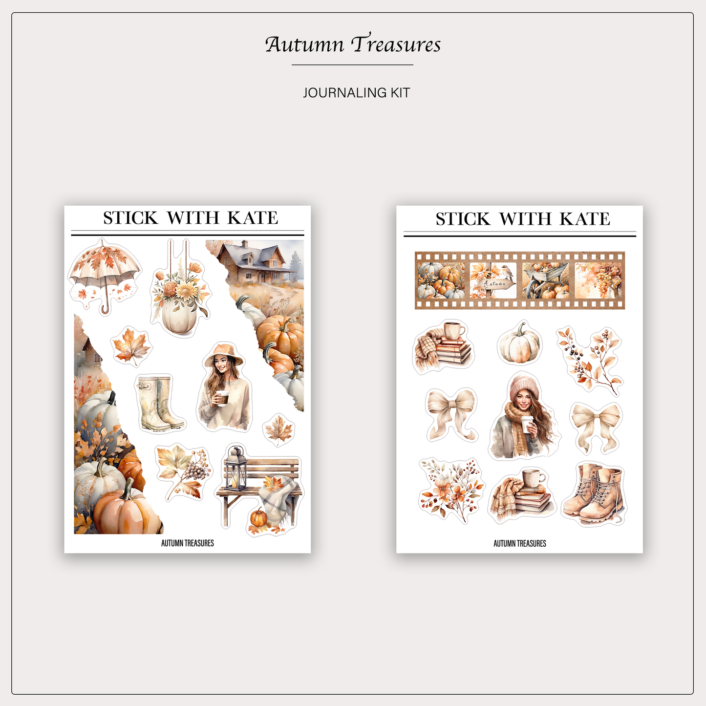 Autumn Treasures Journaling Kit | Set of 4 Sticker Sheets