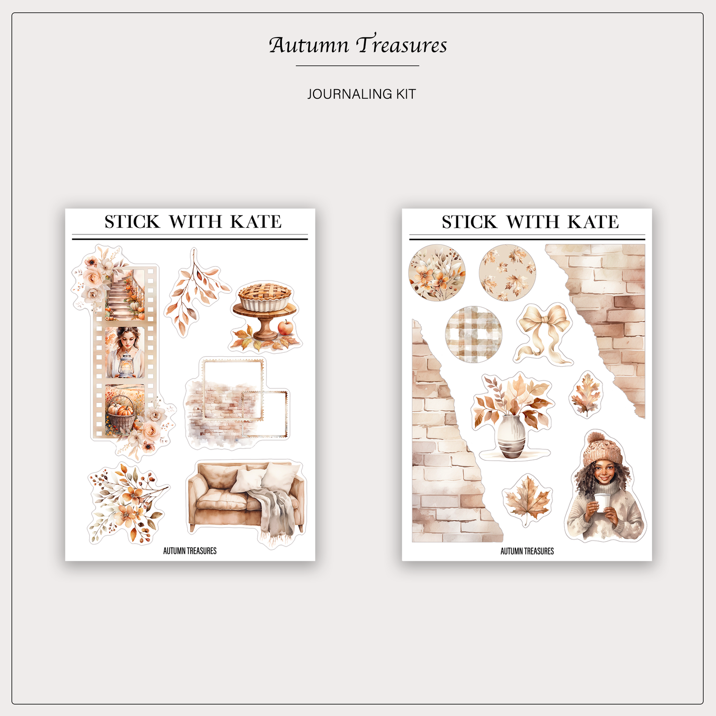 Autumn Treasures Journaling Kit | Set of 4 Sticker Sheets