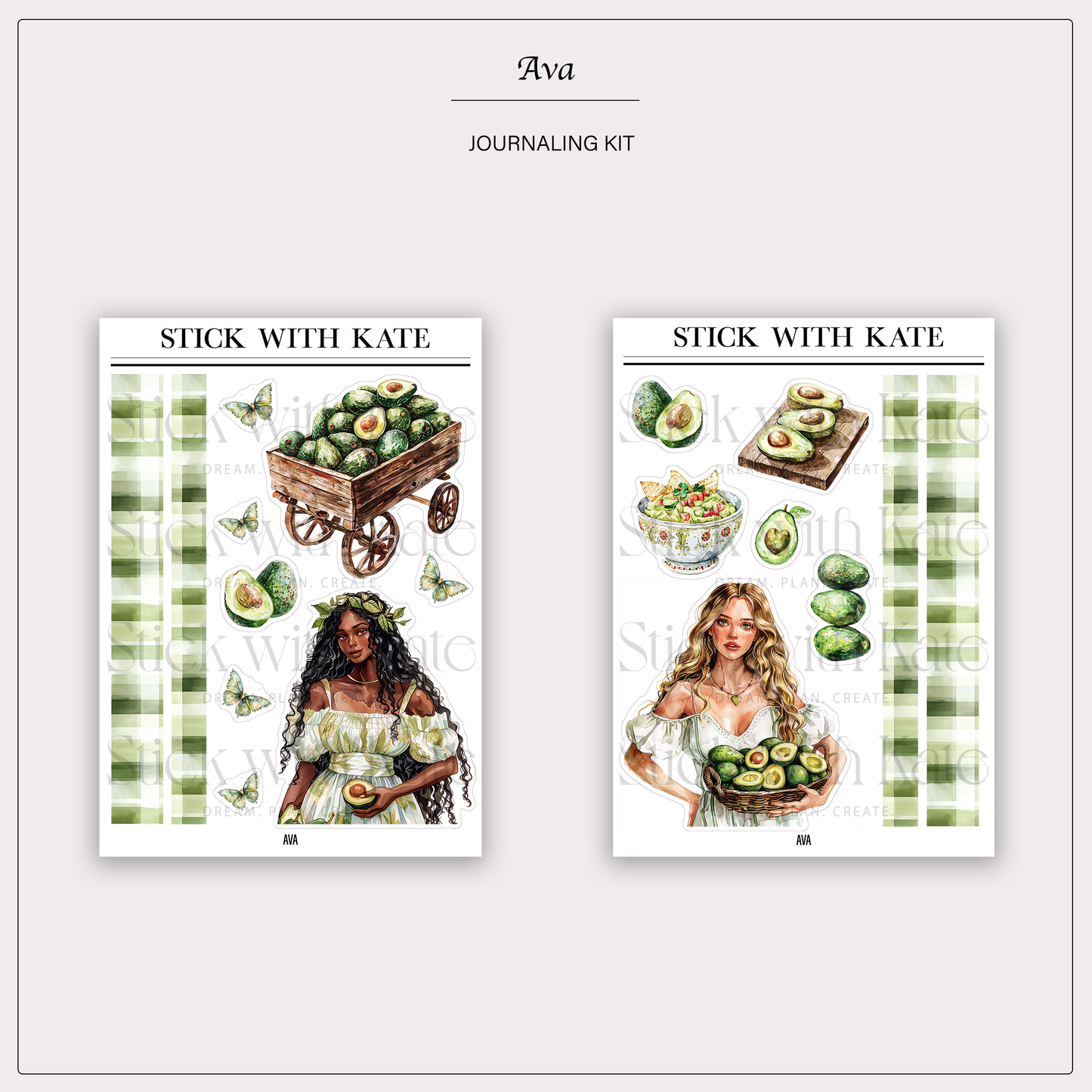 Ava Journaling Sticker Kit | Set of 4 Sticker Sheets