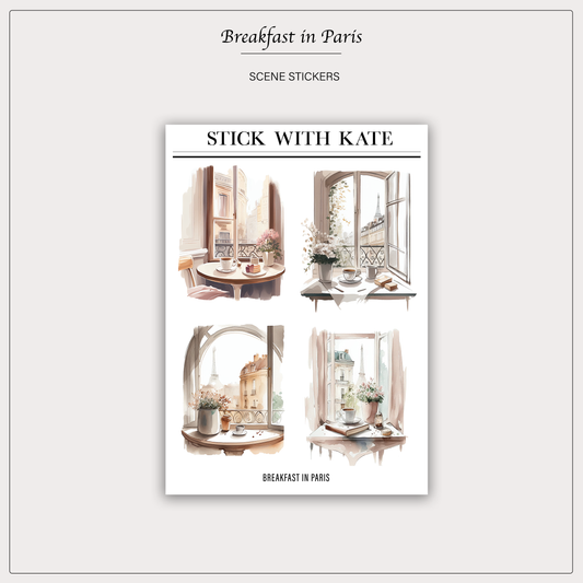 Breakfast in Paris - Scene Deco Stickers