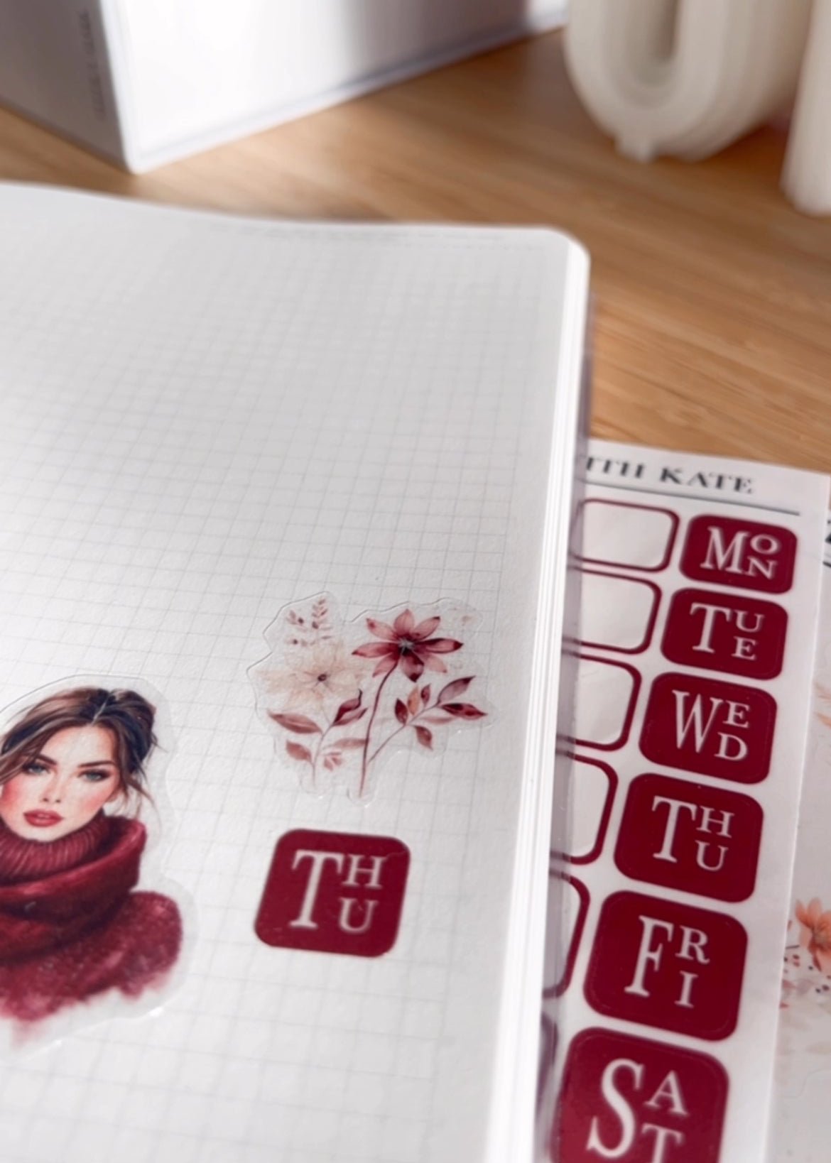 Burgundy Lane Florals Sticker Sheet - Elegant Autumn Botanicals