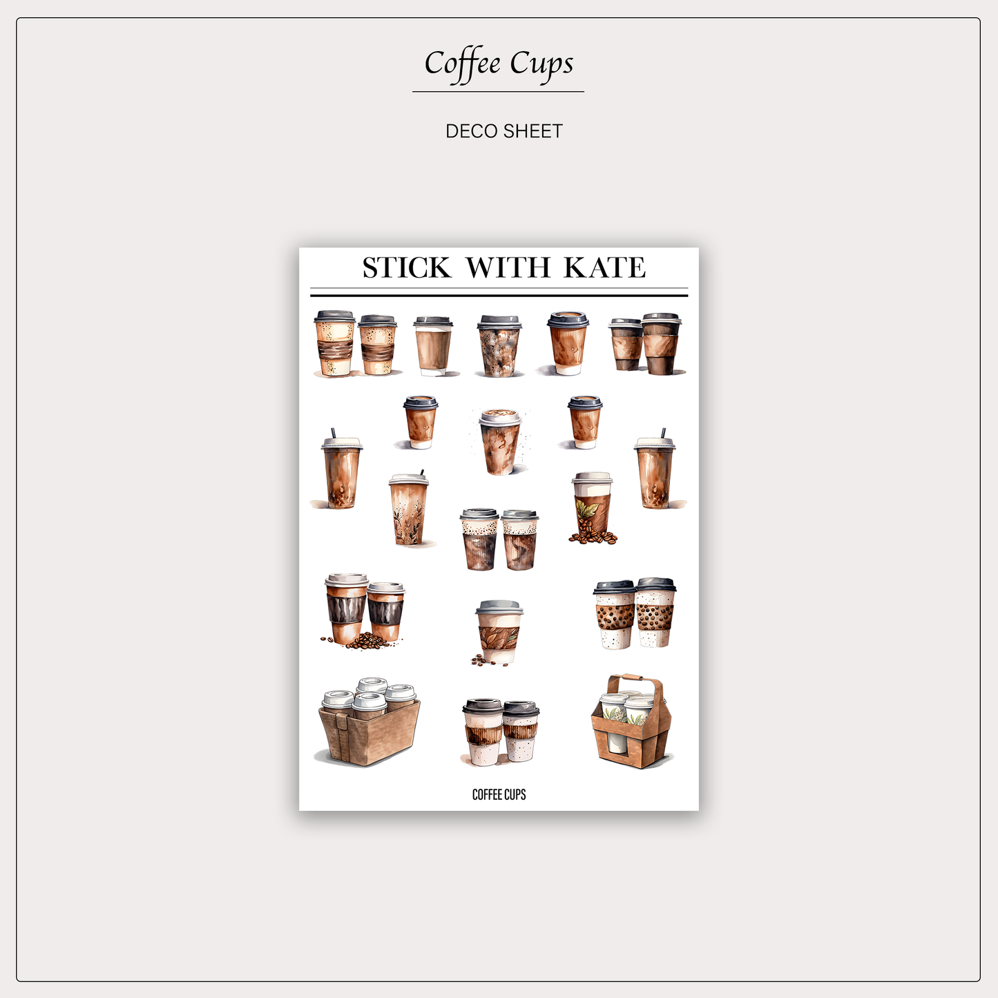 Coffee Cups | Deco Sticker Sheet