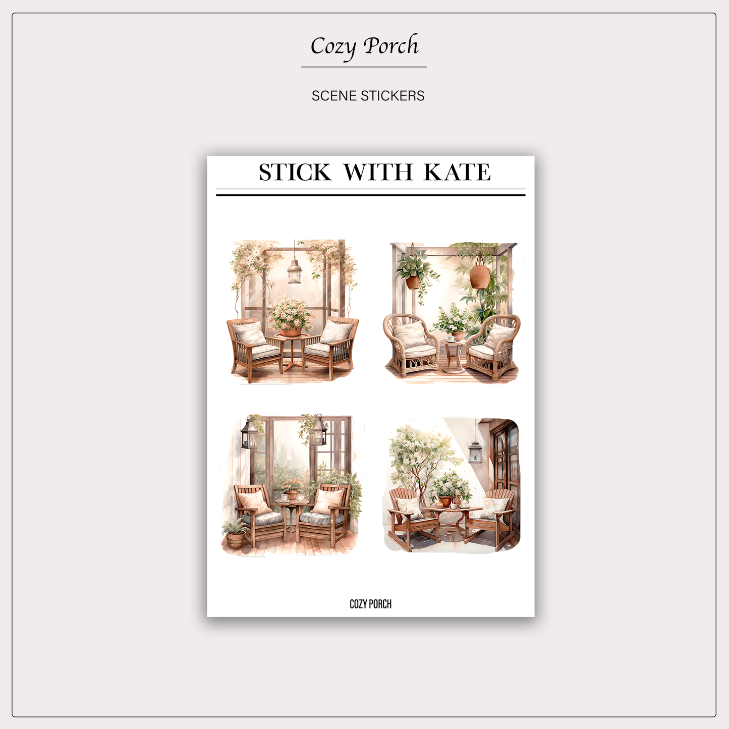 Cozy Porch Scene Stickers