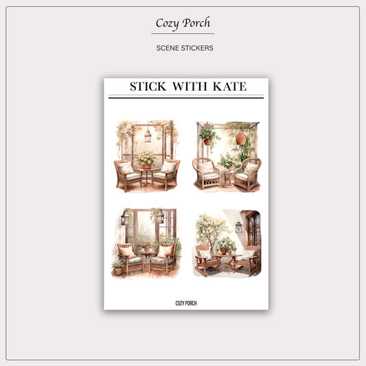 Cozy Porch Scene Stickers