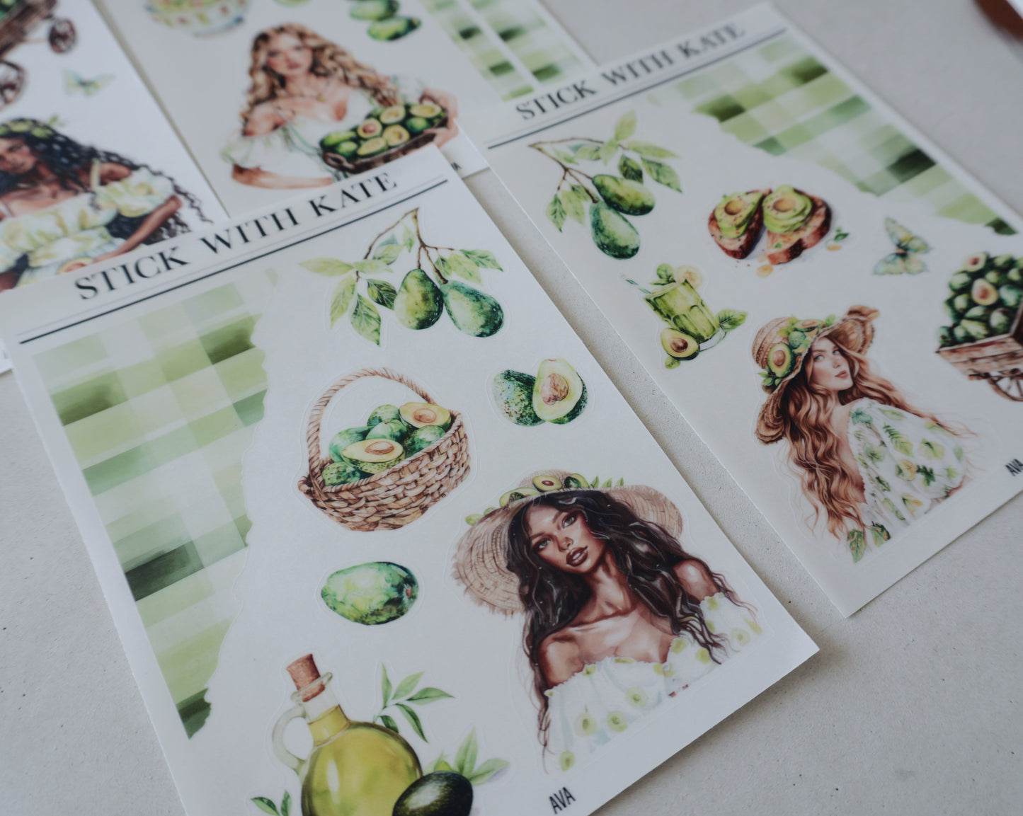 Ava Journaling Sticker Kit | Set of 4 Sticker Sheets