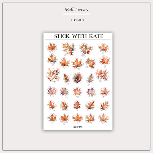 Fall Leaves Sticker Sheet - Embrace the Colors of Autumn