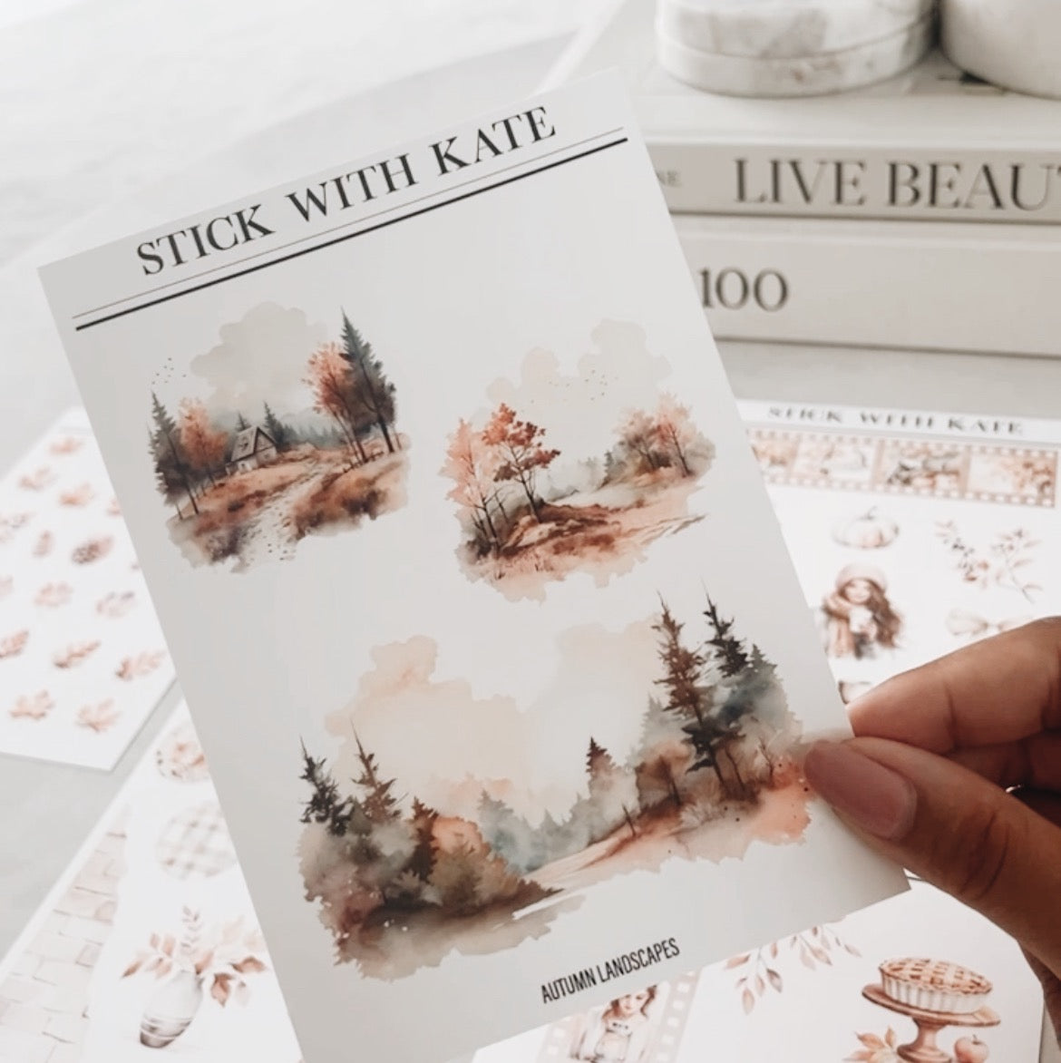 Autumn Landscapes Sticker Sheet - Serene Seasonal Scenes