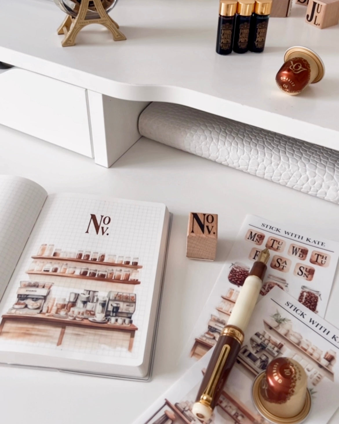 Cafecito Sticker Set | 2 Sheets | Coffee Scenes