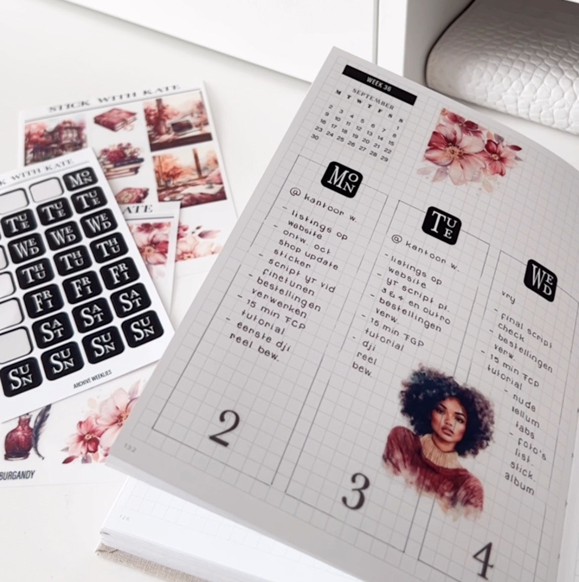 Burgundy Lane Sticker Set - Autumn Vibes Collection | Set of 2