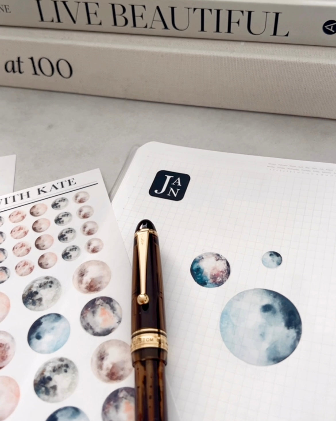 Watercolor Moons - mini's | Deco Stickers
