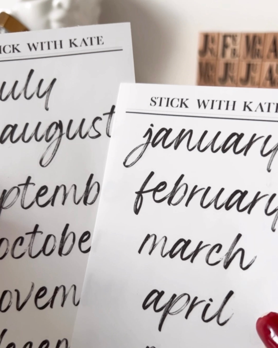 Le Jour monthlies - Functional Stickers