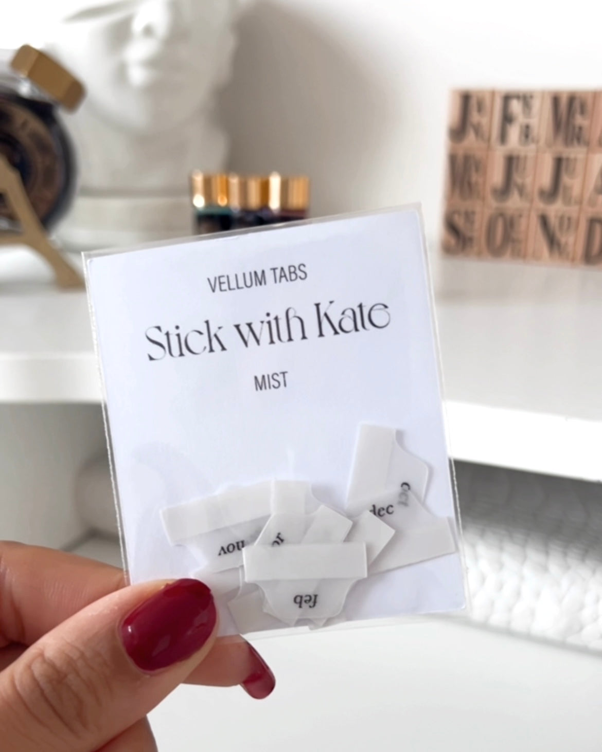Mini Adhesive Vellum Month Tab Stickers – Elegant Planner Tabs