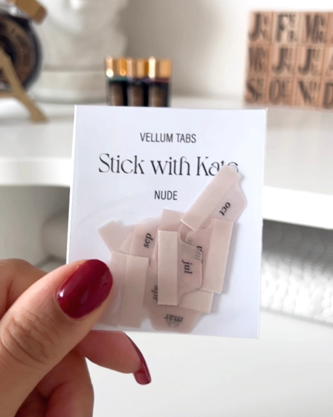 Mini Adhesive Vellum Month Tab Stickers – Elegant Planner Tabs