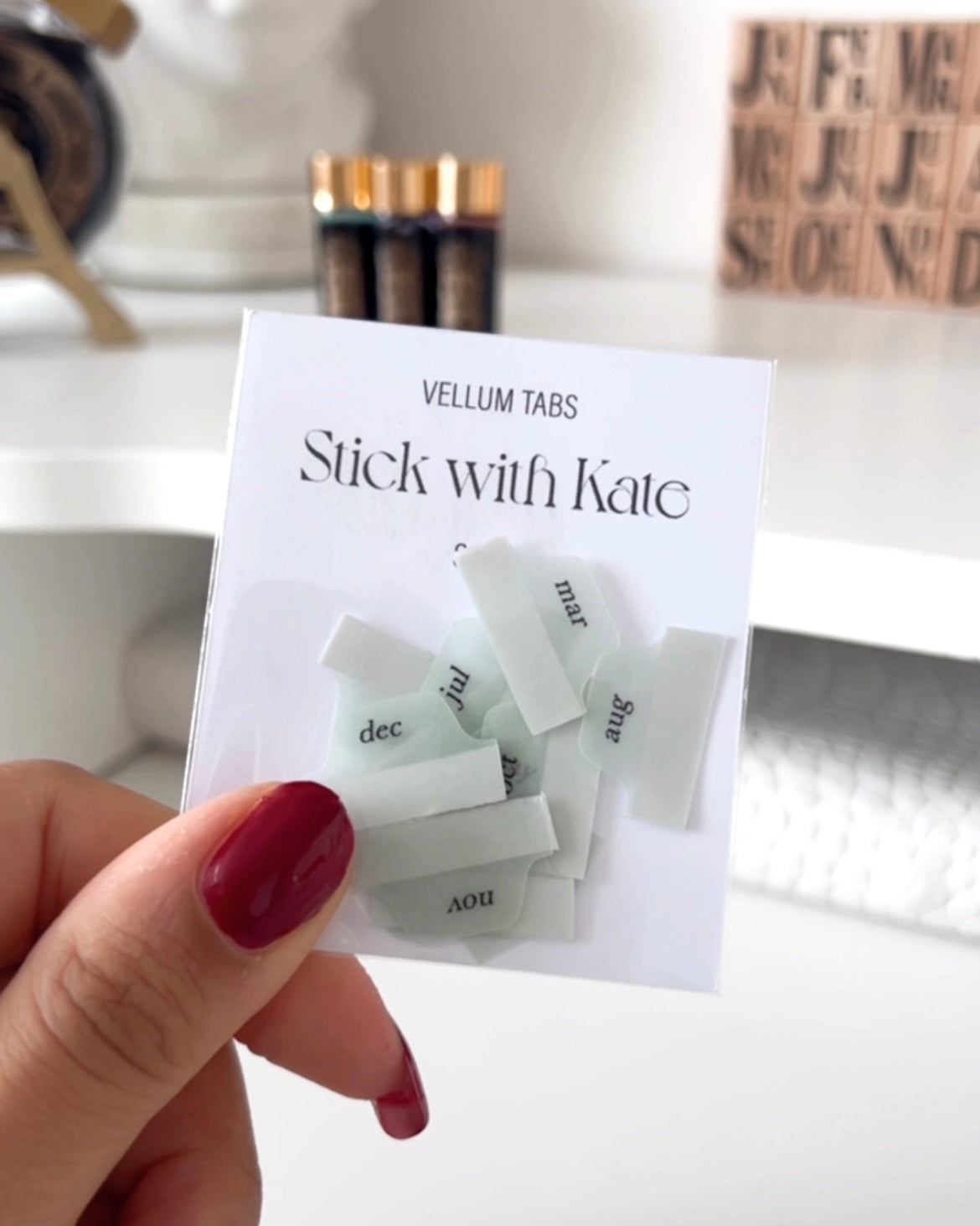 Mini Adhesive Vellum Month Tab Stickers – Elegant Planner Tabs