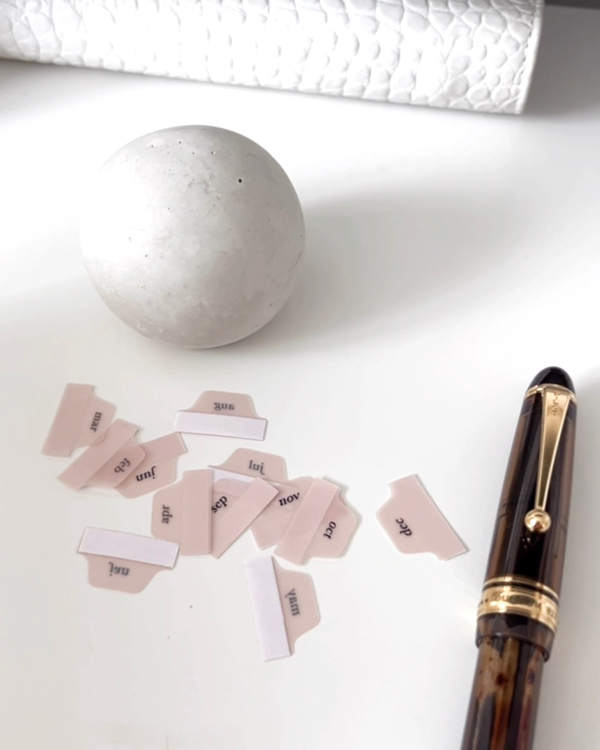Mini Adhesive Vellum Month Tab Stickers – Elegant Planner Tabs