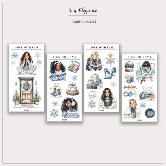 Icy Elegance Journaling Kit | Set of 4 Sticker Sheets