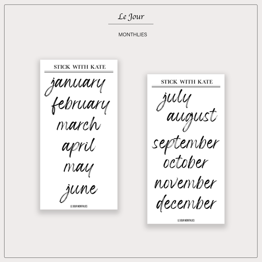 Le Jour monthlies - Functional Stickers