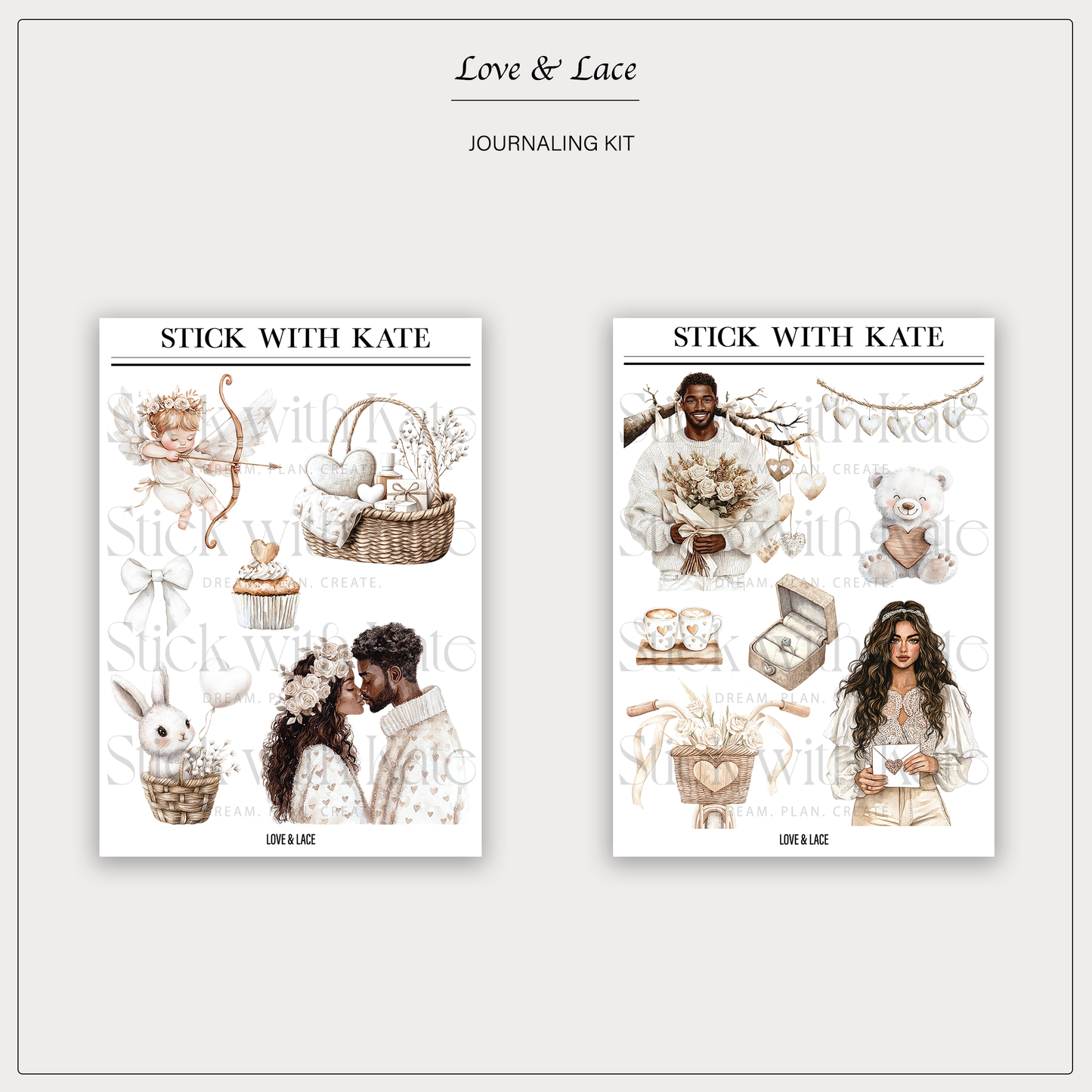 Love & Lace Journaling Kit | Set of 6 Sticker Sheets