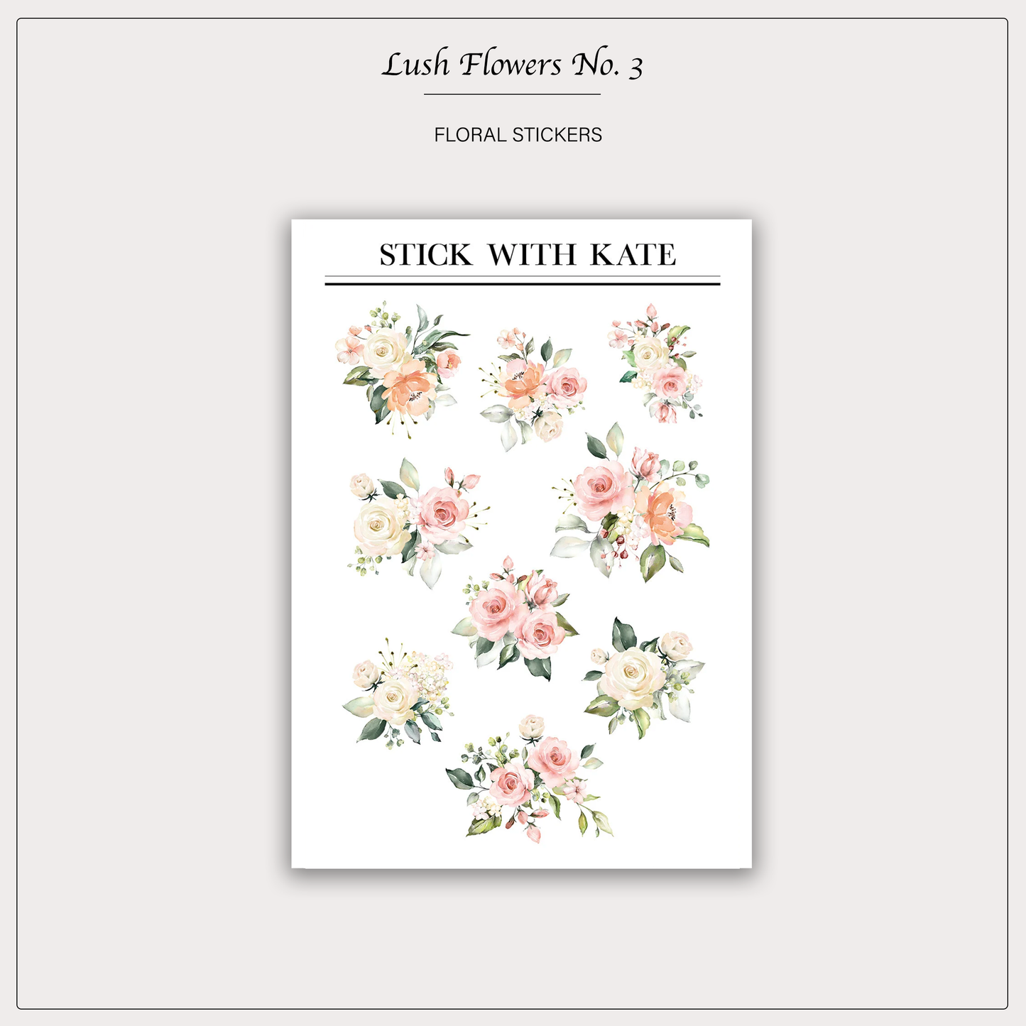 Lush Flowers No. 3 sticker sheet
