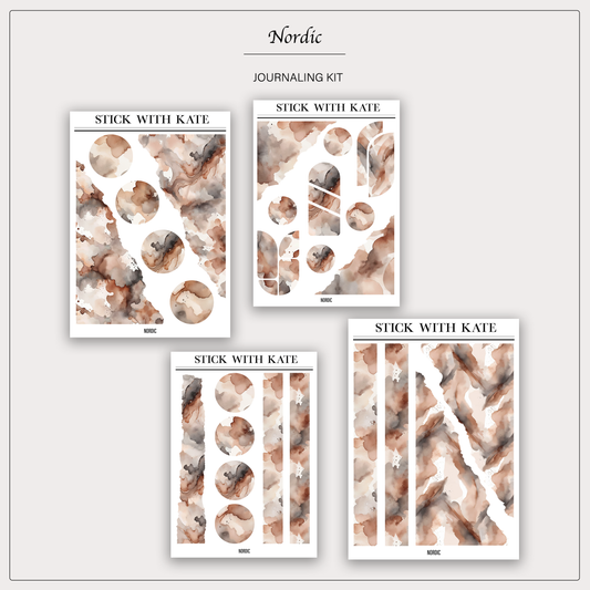 Nordic Journaling Sticker Kit | Set of 4 Sticker Sheets