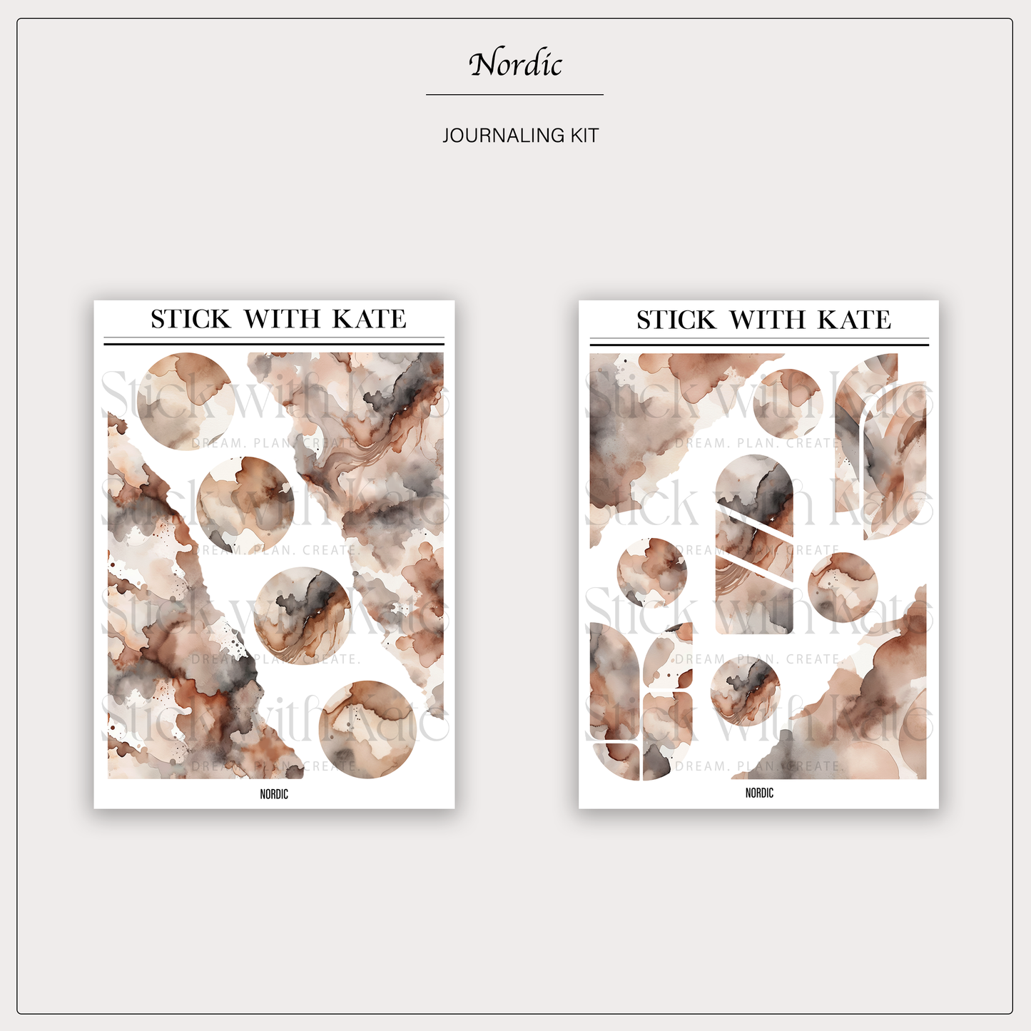 Nordic Journaling Sticker Kit | Set of 4 Sticker Sheets