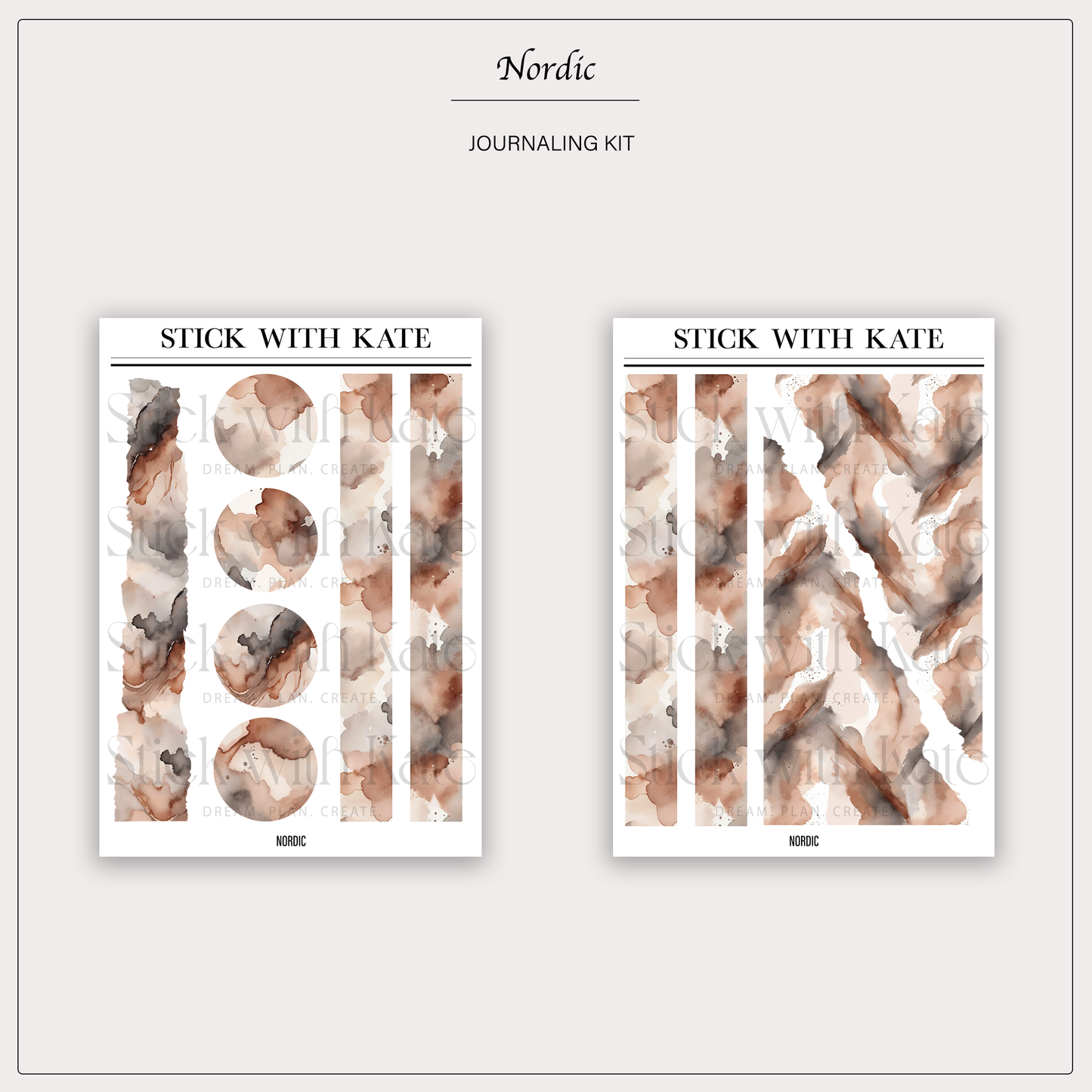 Nordic Journaling Sticker Kit | Set of 4 Sticker Sheets