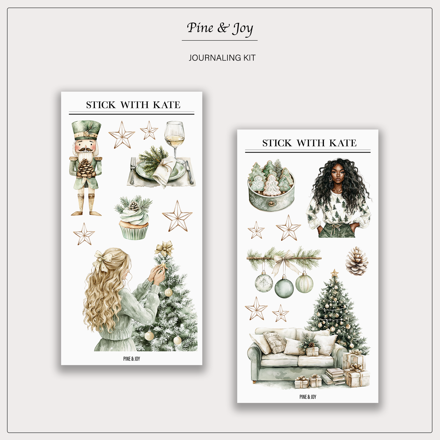 Pine & Joy Journaling Kit | Set of 4 Sticker Sheets