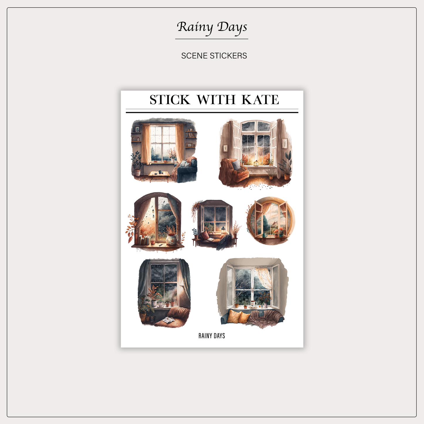Rainy Days - Serene Scene Stickers