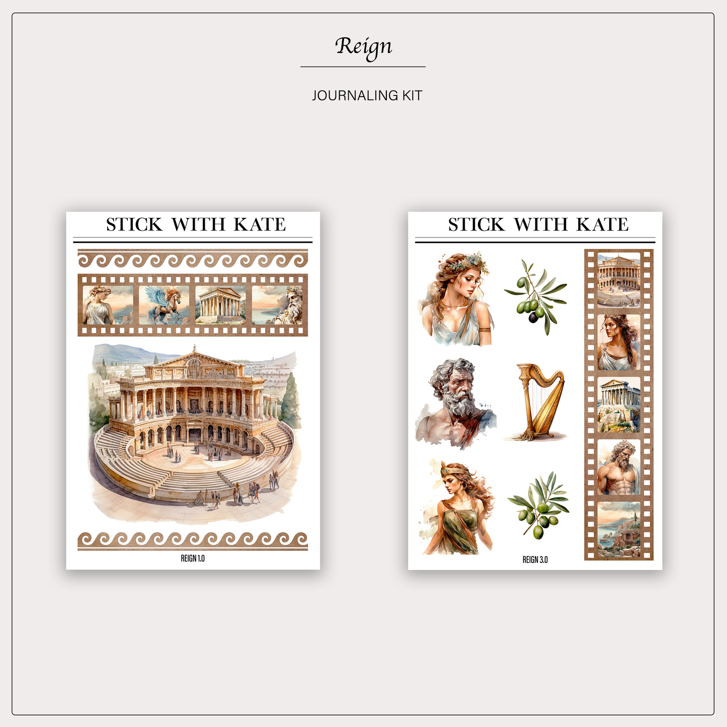 Reign Journaling Kit | Set of 6 Sticker Sheets