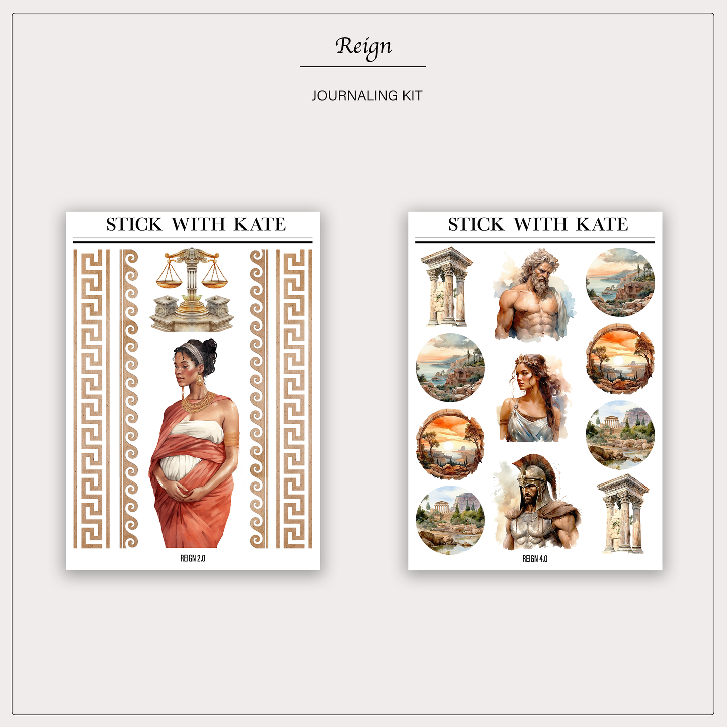 Reign Journaling Kit | Set of 6 Sticker Sheets