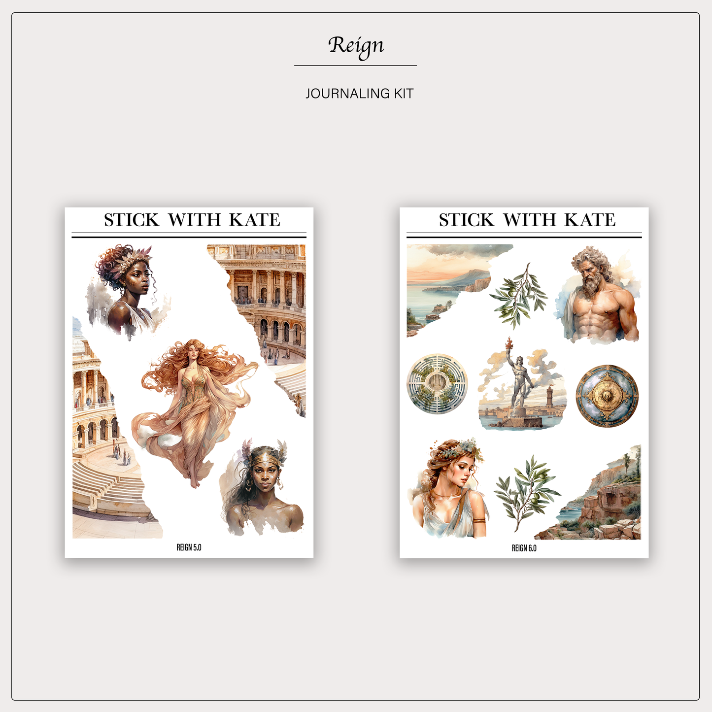 Reign Journaling Kit | Set of 6 Sticker Sheets