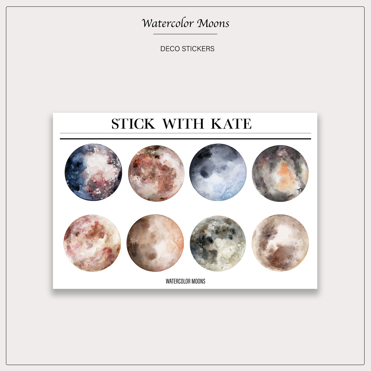 Watercolor Moons - XL | Deco Stickers