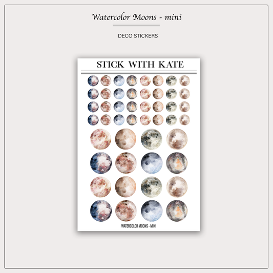Watercolor Moons - mini's | Deco Stickers