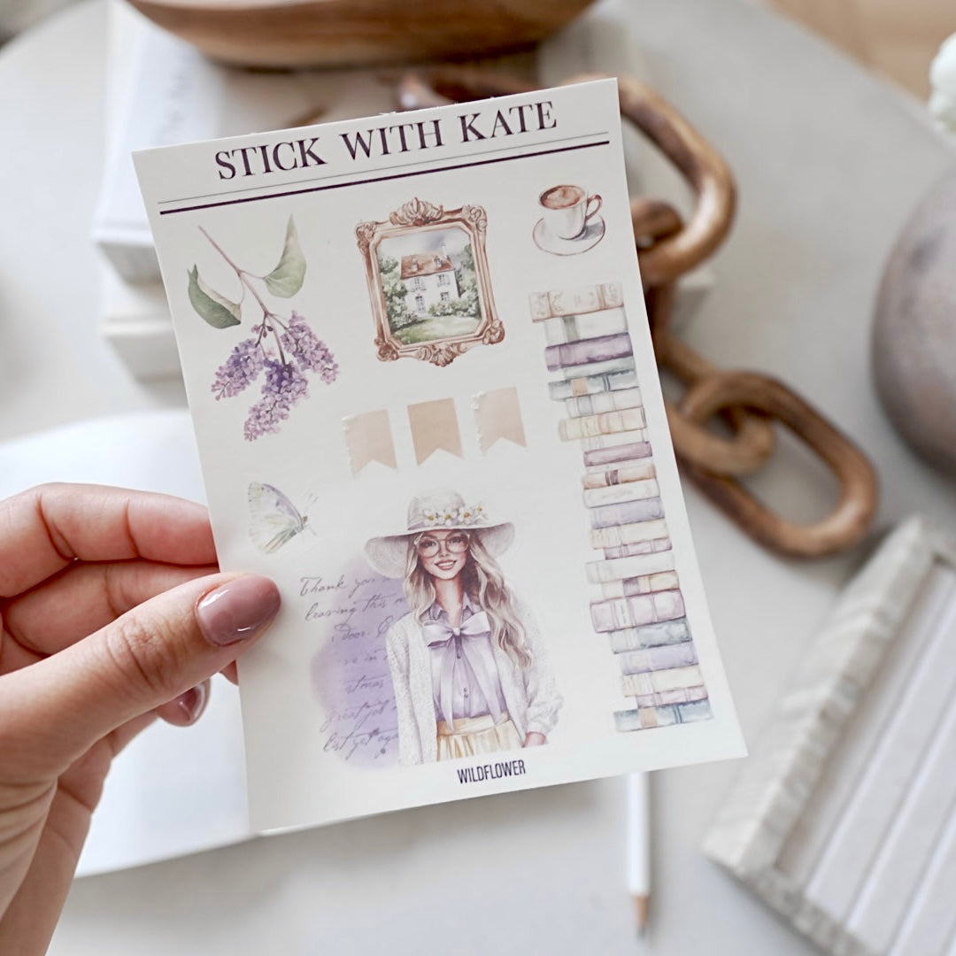 Wildflower Journaling Sticker Kit | Set of 4 Sticker Sheets