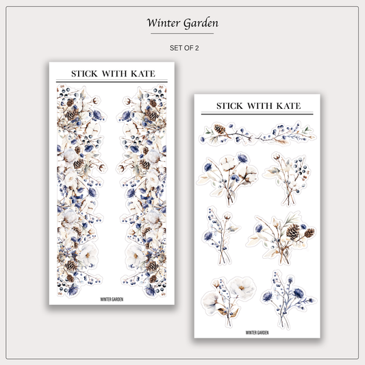 Winter Garden - Winter Floral Stickers | Set of 2