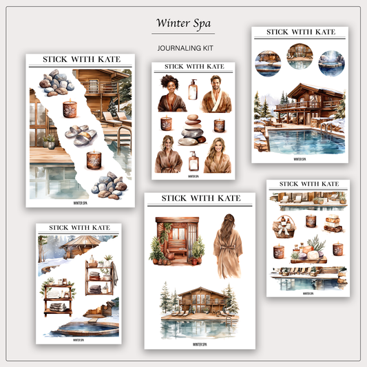 Winter Spa Journaling Kit | Set of 6 Sticker Sheets