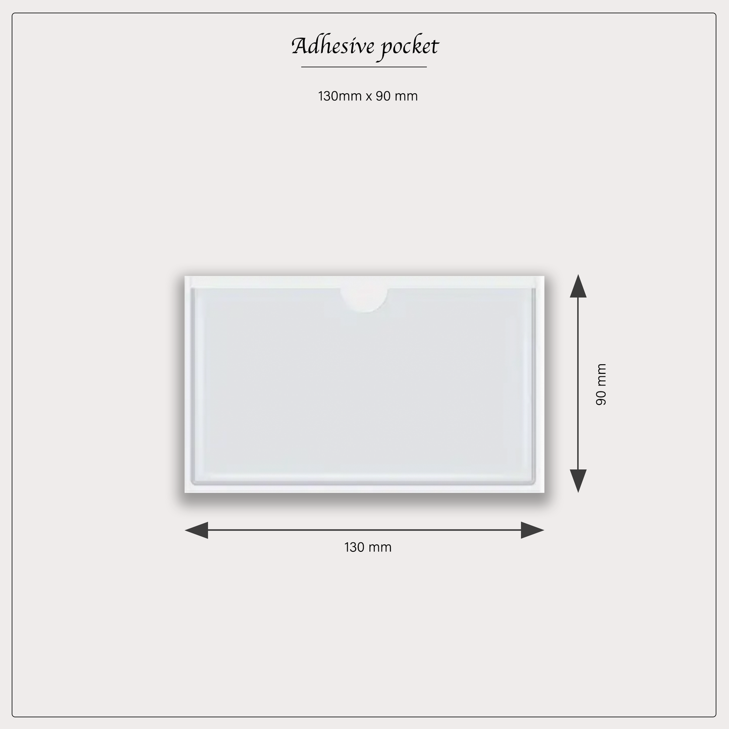 Clear Adhesive Pocket - 130mm x 90mm