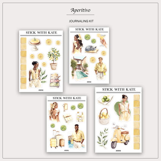Aperitivo Journaling Sticker Kit | Set of 4 Sticker Sheets