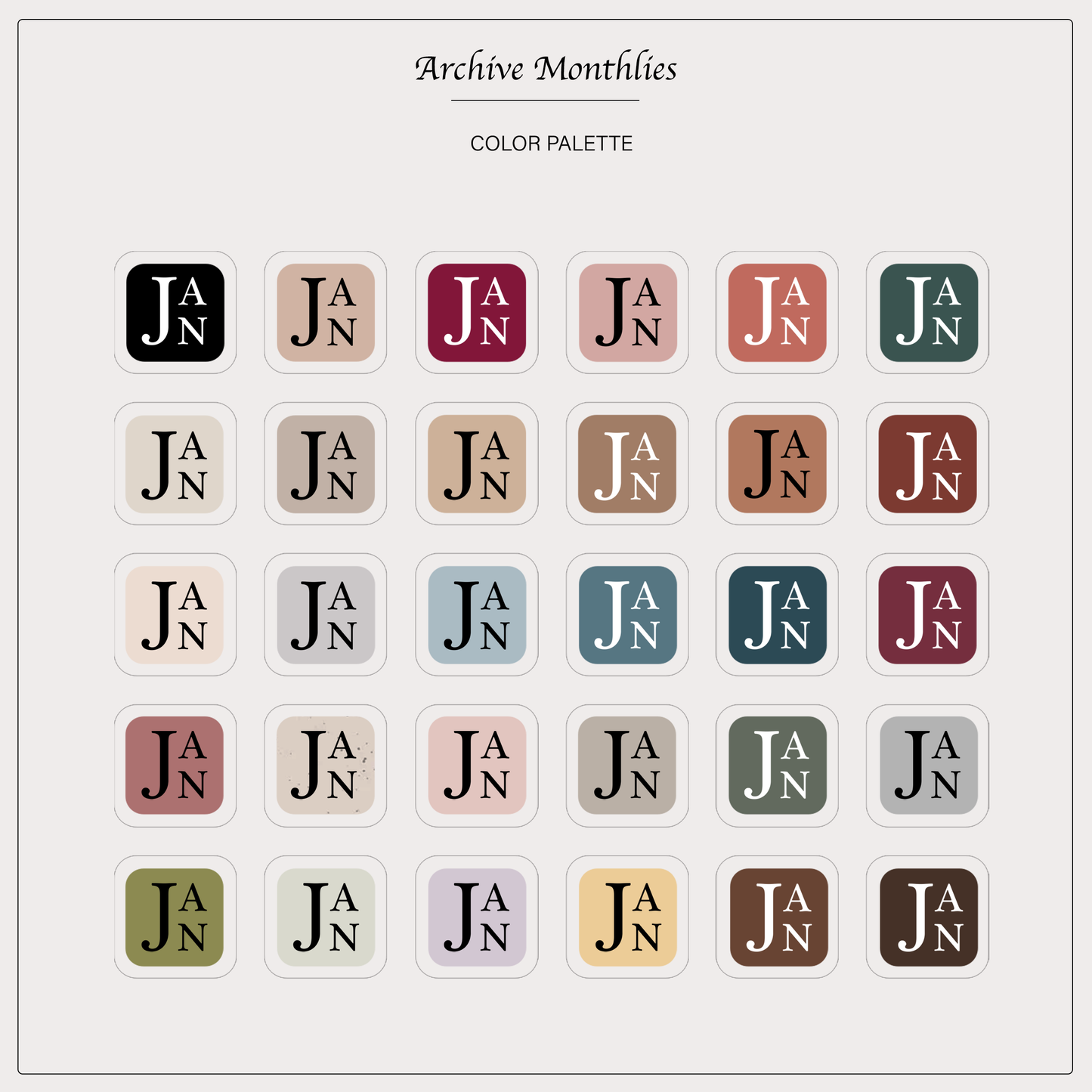 Archive Monthlies - Functional Stickers