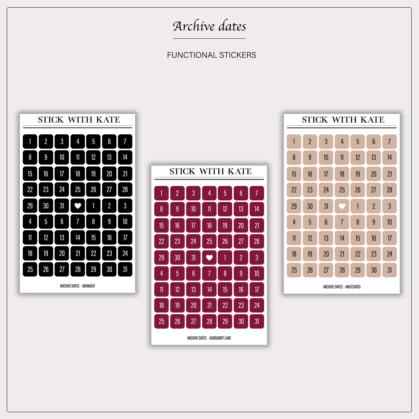 Archive Date Stickers - Functional Stickers